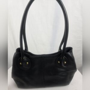 Clark Elegant Black Leather Hobo Handbag Sz M